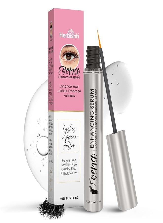 Herbishh Eyelash Enhancing Nourishing Serum for Longer, Thicker Lashes, Safe for Lash Extensions, Fragrance-Free Lash Serum, Sulfate-Free, Travel-Friendly, 0.135 fl. oz - Image 1